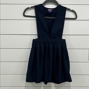 French Toast V-Neck Pleated Girls Jumper, Navy